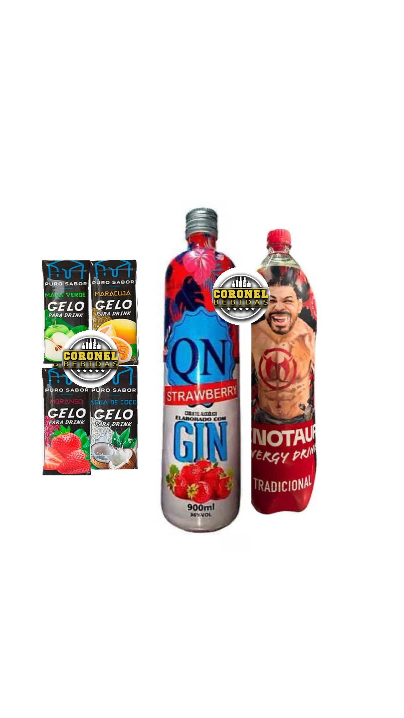 Gin Qn Morango + 1Minotauro 2l + 4 Gelo ( sabores) 