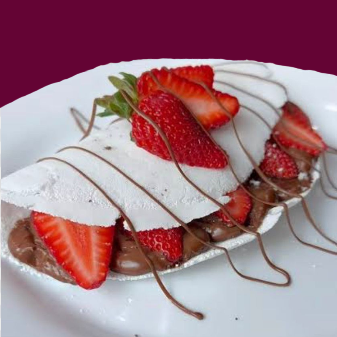 TAPIOCA NUTELLA COM MORANGO