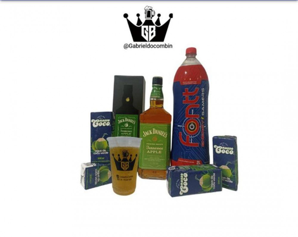 Combo Jack Daniels Maçã Verde 700 ml 4 gelos 