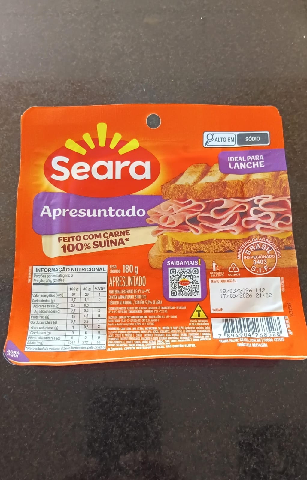 2070 APRESUNTADO SEARA 180 G