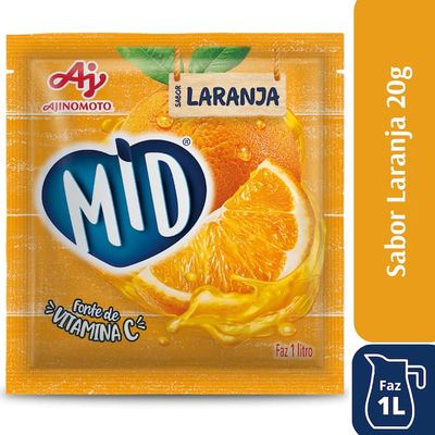 Refresco em Pó Sabor Laranja Mid 20g