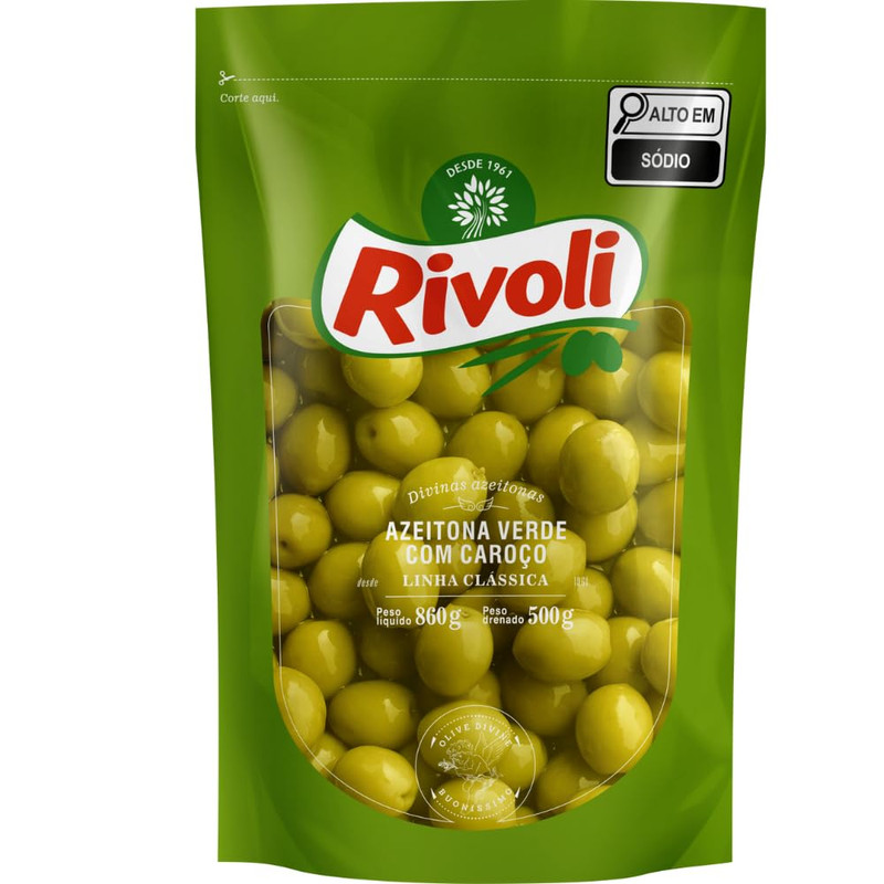 Azeitona Verde Rivoli c/Caroço - 150g