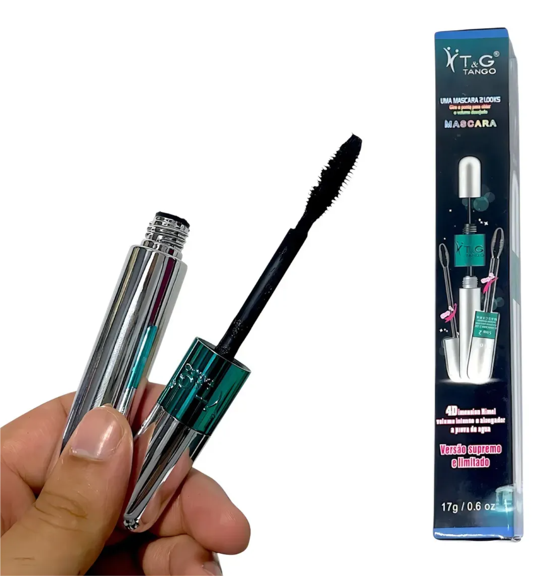 Rímel Tango 4d À Prova Dágua 2 Em 1 Máscara De Cílios Preta Preto