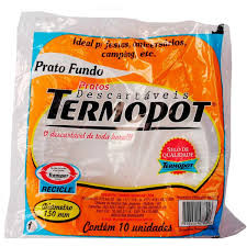 PRATO DESCARTAVEL TERMOPOT 15CM COM 10UND