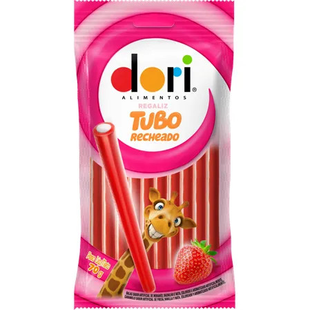 REGALIZ DORI TUBO RECHEADO MORANGO SC70G