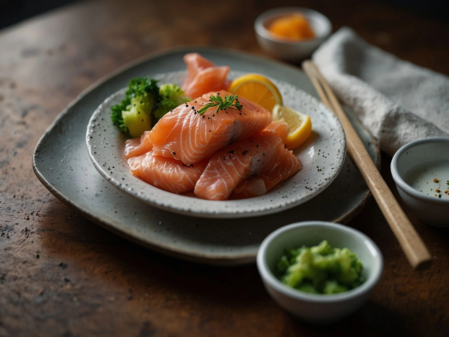 SASHIMI DE SALMÃO TRUFADO (4 FATIAS)