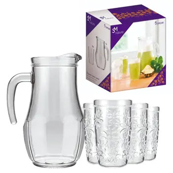KIT JARRA + COPOS NATURE NADIR C/5PÇS VD**