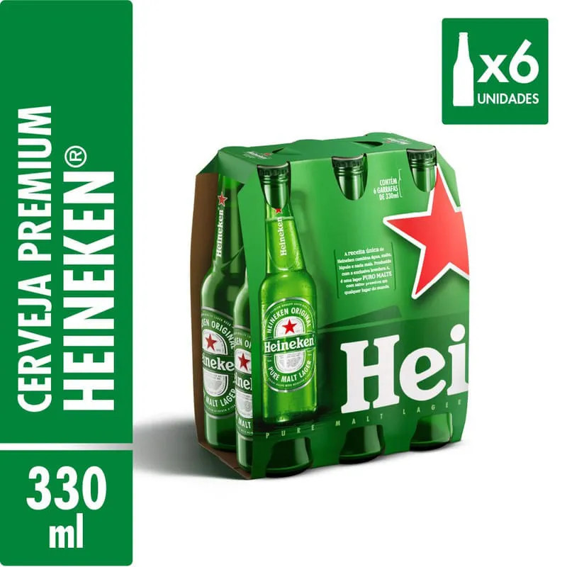 Heineken 330ml - Pack de 6 unidades