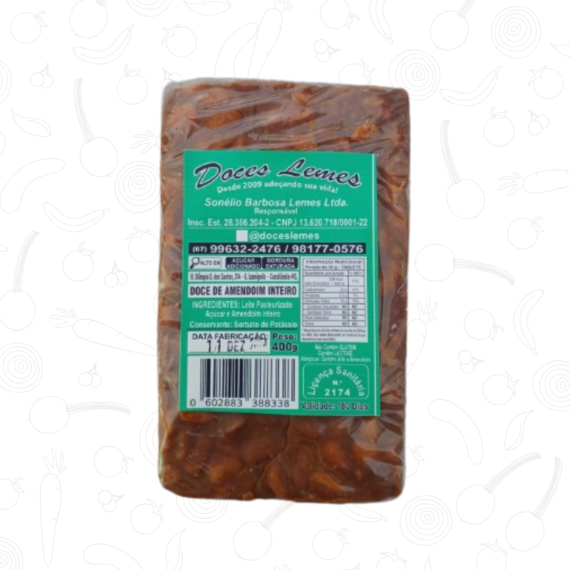 Doce de Amendoim Inteiro Lemes 400g