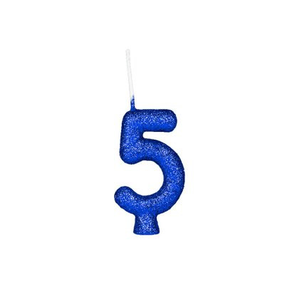 VELA CINT.GLITER AZUL REGINA N°5