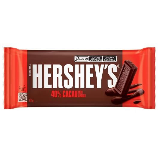 CHOCOLATE BARRA HERSHEY`S MEIO AMARGO 40% 82G