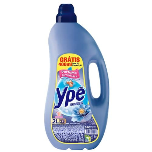 Amaciante Azul Aconchego Ypê Leve 2l Pague 1,6l