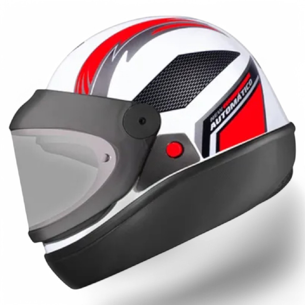 CAPACETE AUTOMATICO BOLT 60 BRANCO/VERMELHO - EBF