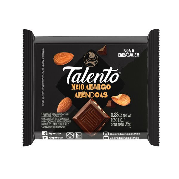 TALENTO MEIO AMARGO GAROTO 25G
