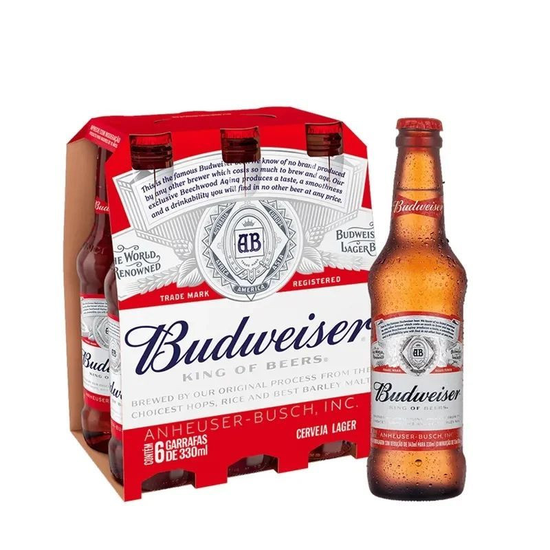 CERVEJA BUDWEISER LN 330ML PACK 6 UN