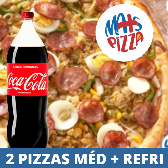 COMBO I - 02 PIZZAS MÉDIA + REFRI 2L