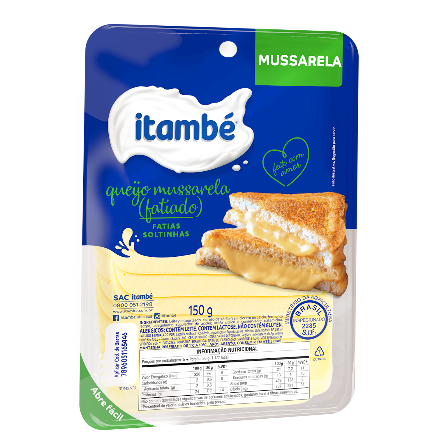 Queijo mussarela itambé 150 g (Encartelado)