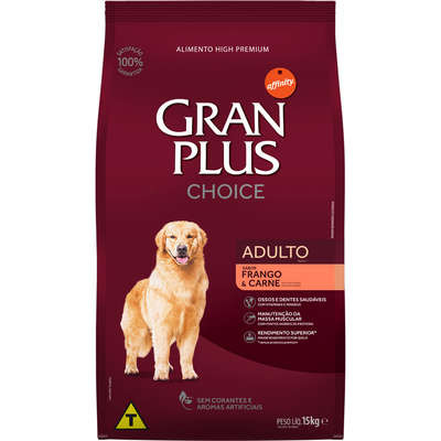 Ração Affinity PetCare GranPlus Choice Frango e Carne para Cães Adultos 15kg