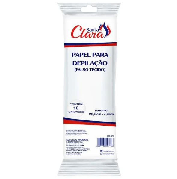 PAPEL P/ DEPILACAO 10 FOLHAS SANTA CLARA