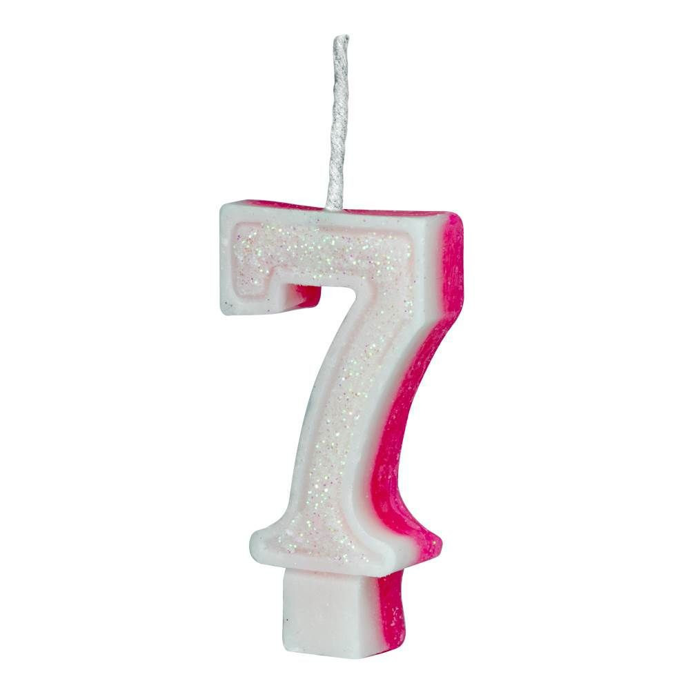 VELA GLITER REGINA Nº7 ROSA