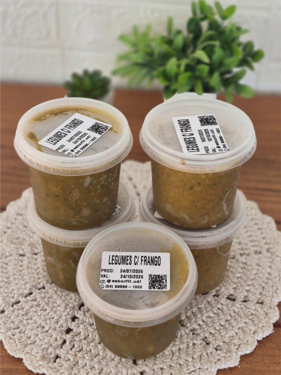 COMBO (DETOX) 5 CALDOS LEGUMES C/ FRANGO 380 ML Congelado.