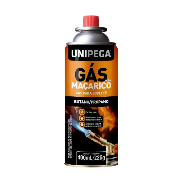 Gás para Maçarico 400ml/225g Unipega