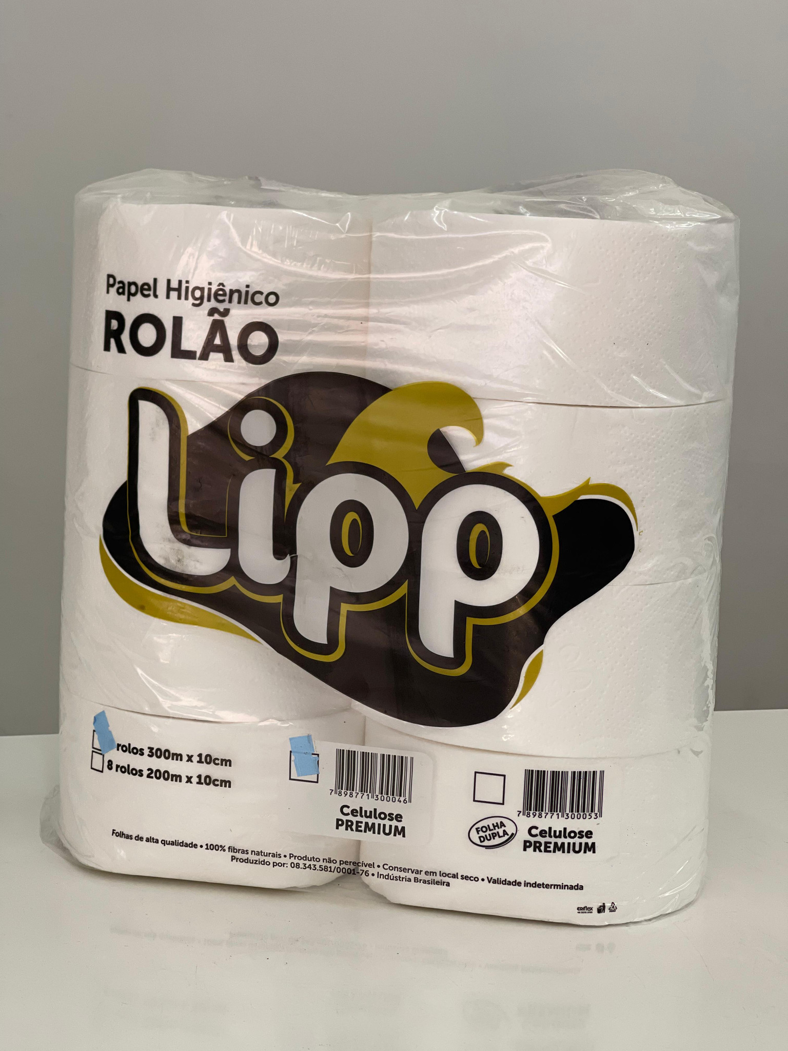 PAPEL HIG.ROLAO 8X300X10CM 100% CELULOSE LIPP