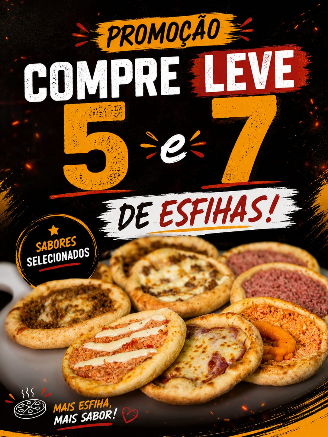 Esfihas Promocionais (Compre 5 Leve 7)