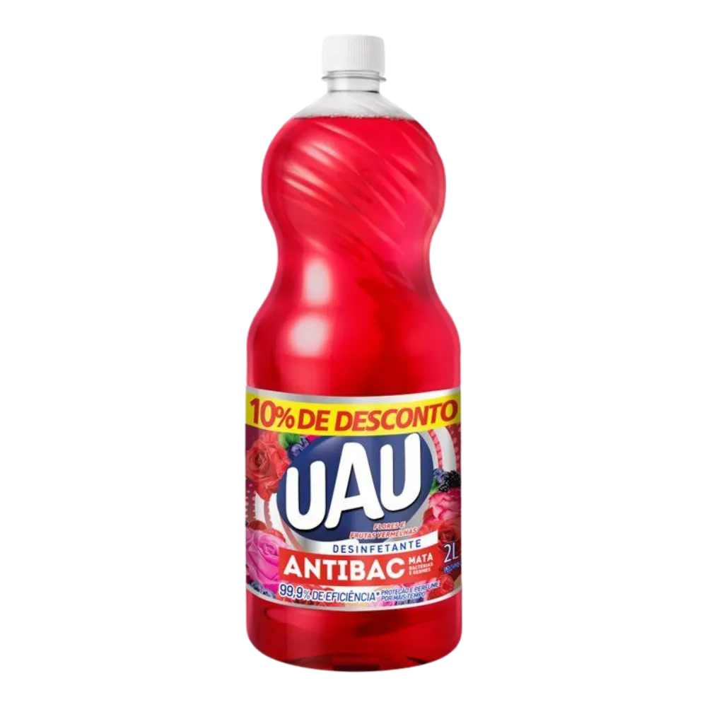 DESINFETANTE UAU ANTIBAC FLORES E FRUTAS VERMELHAS 2L