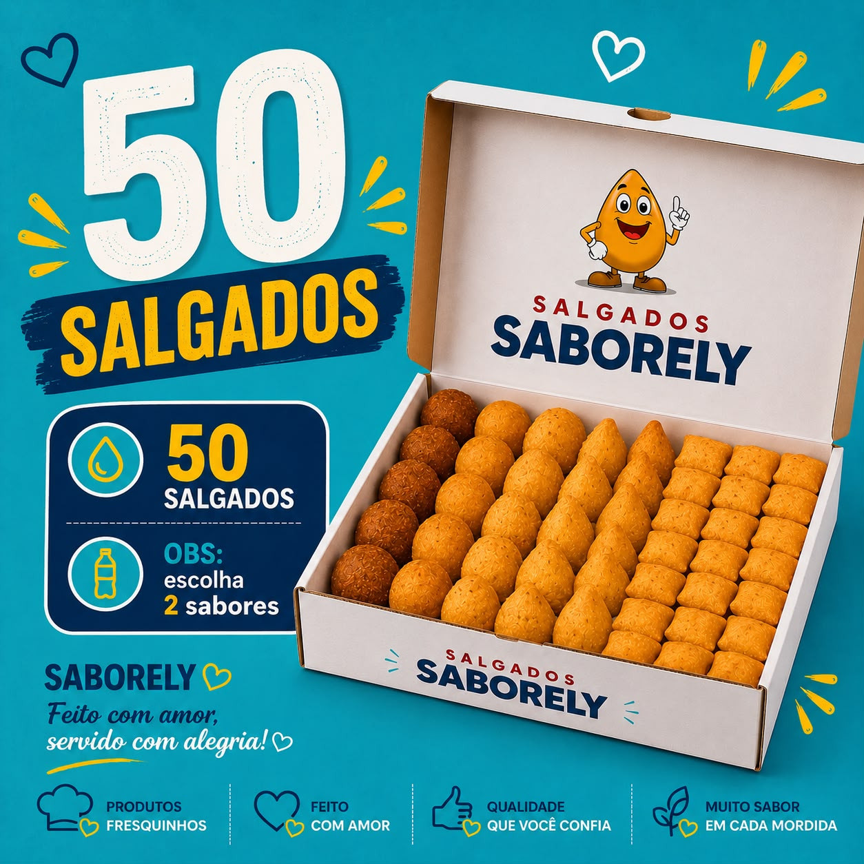 KIT 50 SALGADOS