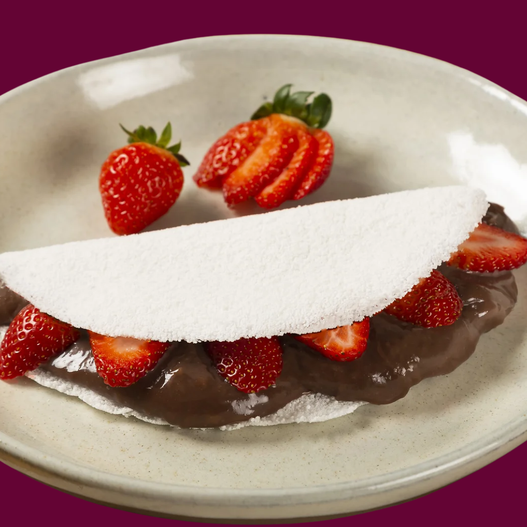 TAPIOCA CHOCOLATE COM BANANA OU MORANGO