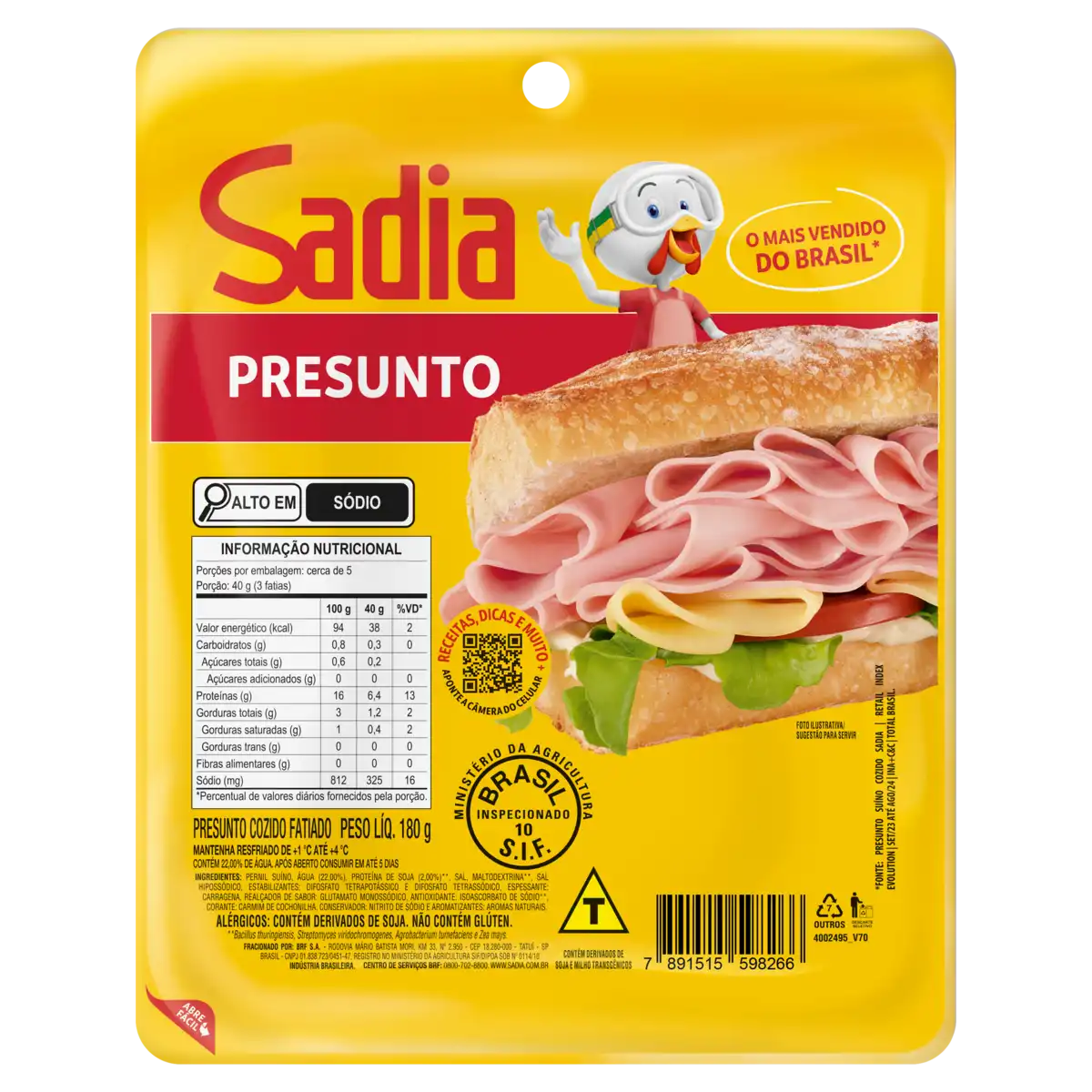 Presunto Sadia 180g