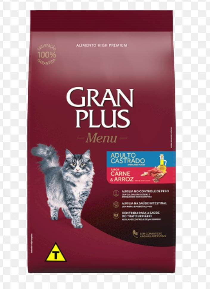 Gran Plus Gatos Castrados 10Kg Sabor Carne 