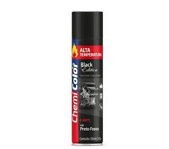 Tinta Spray Preto Fosco Alta Temp 350ml/215g - Chemicolor