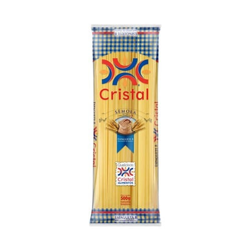 Macarrão de Sêmola Cristal Espaguete N8 Embalagem 500g