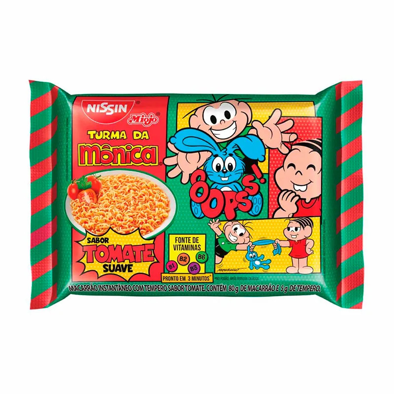 macarrão instantaneo nissin turma da monica sabor tomate suave