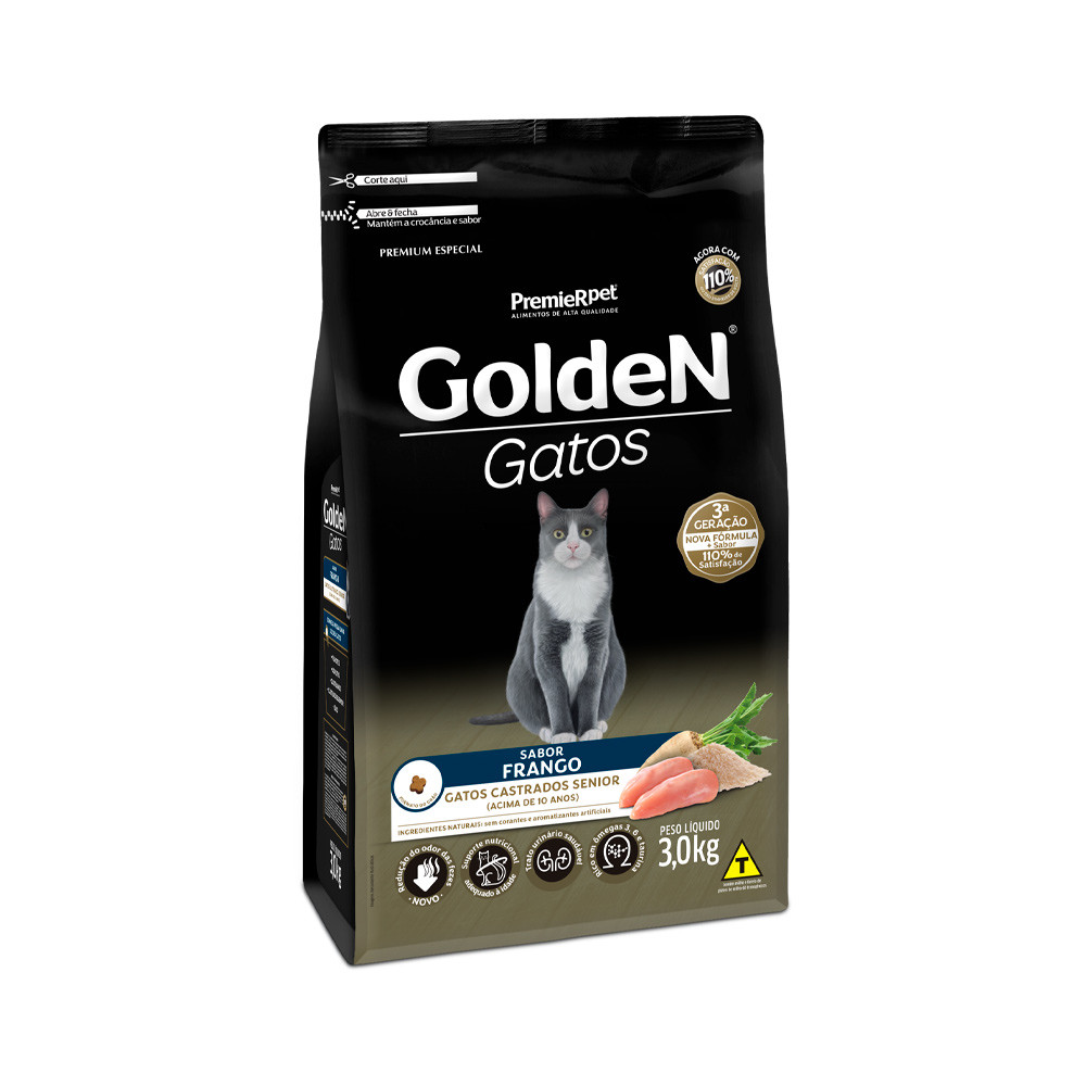 Golden Gatos Castrados Sênior 3kg