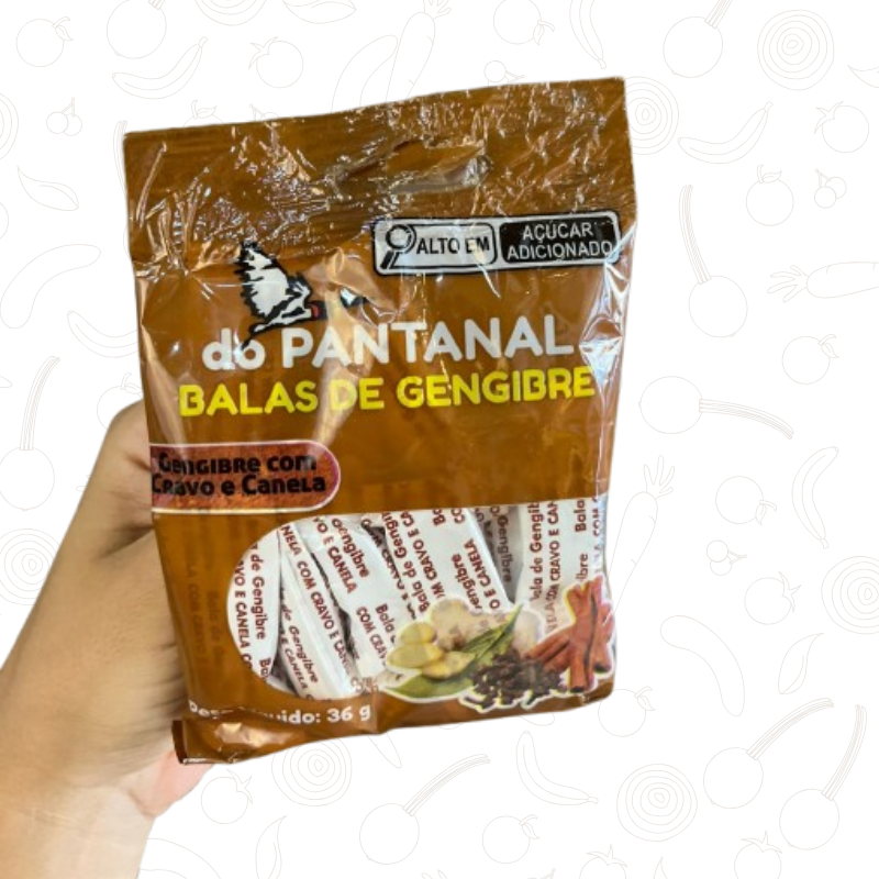 Bala de Gengibre com Cravo e Canela Pantanal 36g
