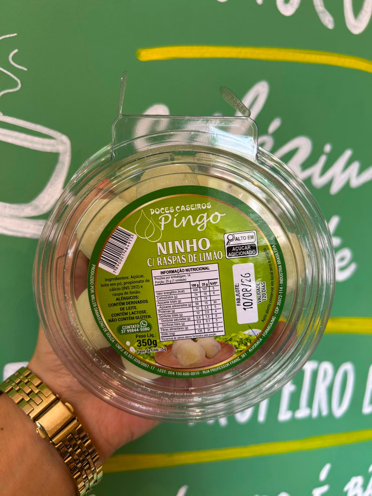 Ninho com Raspas de Limao Doces Caseiros Pingo - 350g