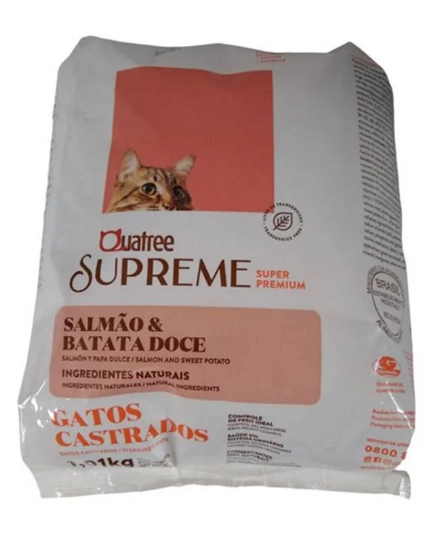 Quatree Supreme Gatos Castrados Salmão 1kg