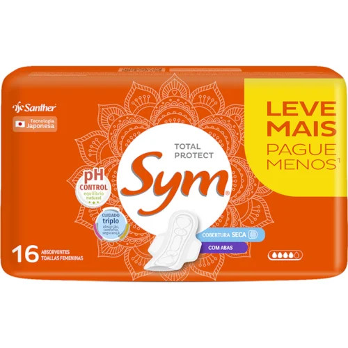 Absorvente Sym Cobertura Seca 16 unidades