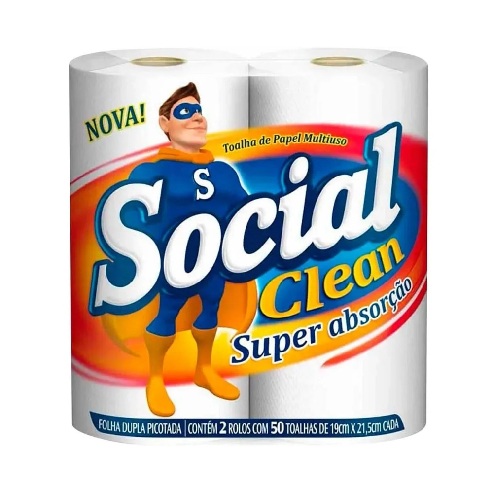 PAPEL TOALHA SOCIAL C/2 ROLOS