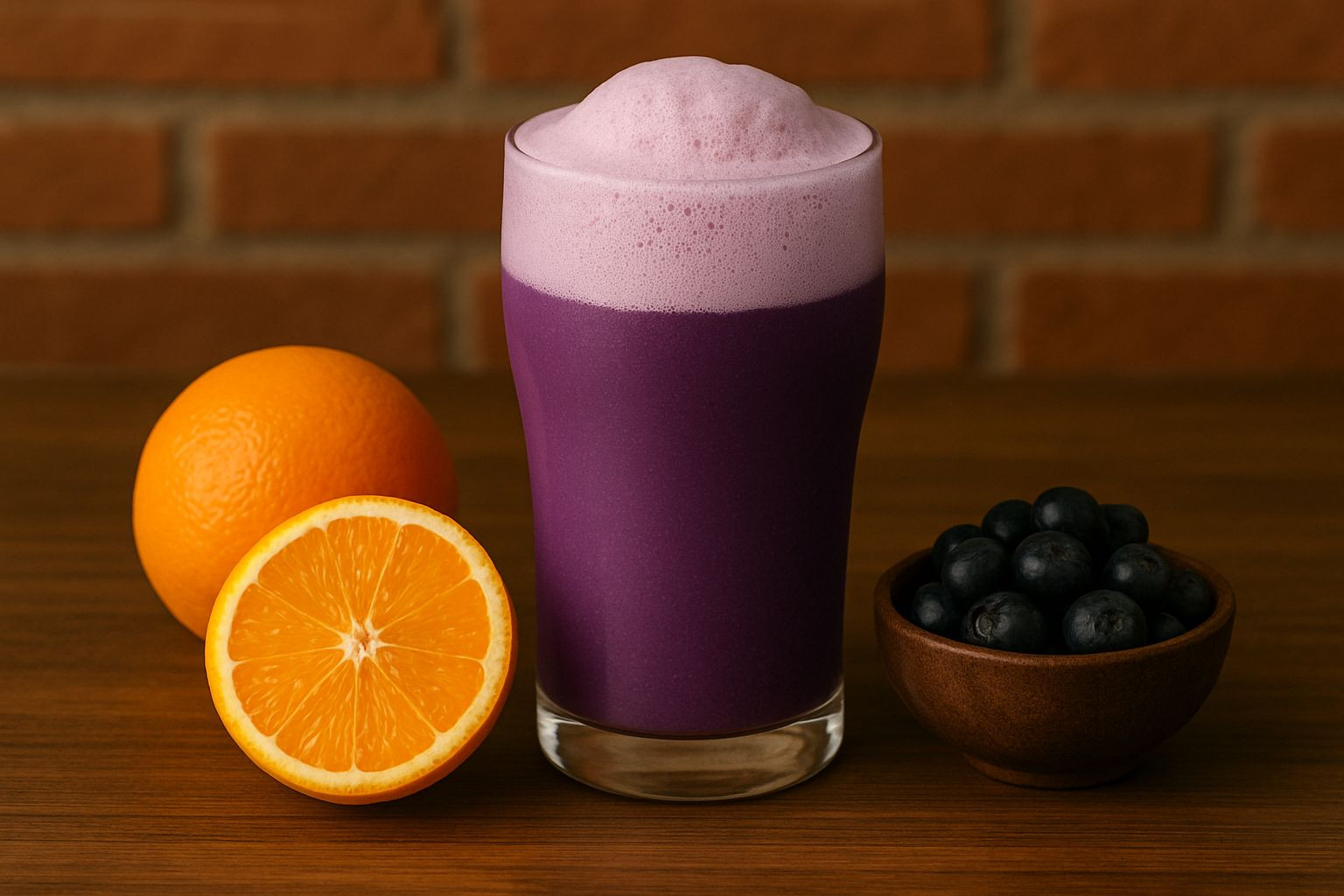 Suco de laranja com açai