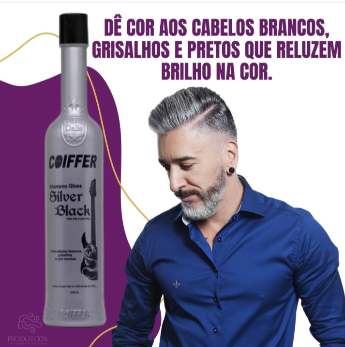 SHAMPOO SILVER BLACK COIFFER 300ML