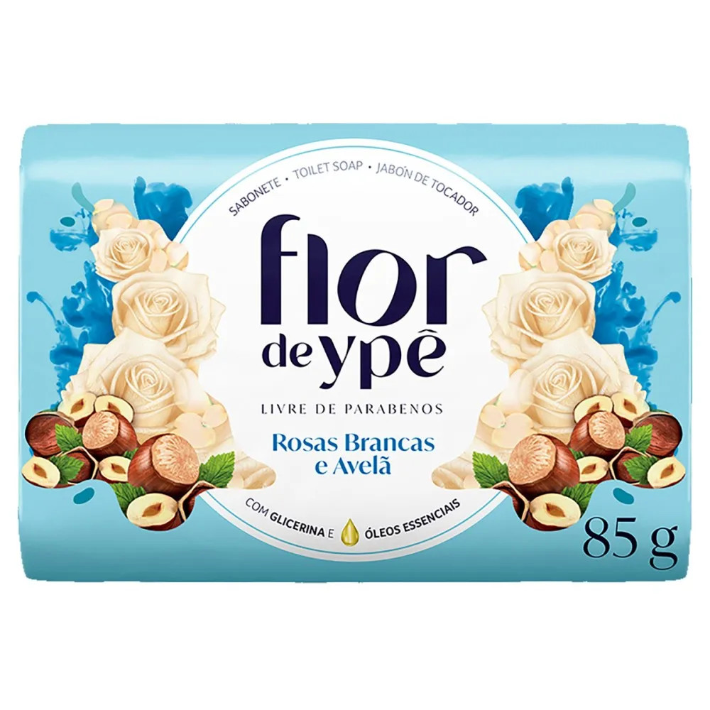 SABONETE FLOR DE YPE 85G ROSAS E AVELÃ