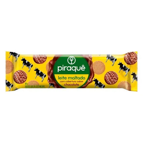 Biscoito Piraque L.Maltado Cobertura Chocolate 80g