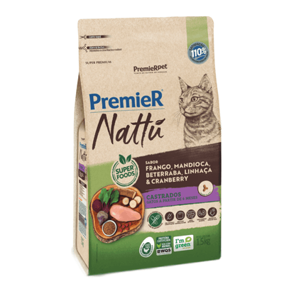 Premiet Nattu Gatos Castrados Adultos Cranberry 1,5kg