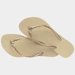 CHINELO HAVAIANAS SLIM GLITER DOURADO/BEGE 37-38