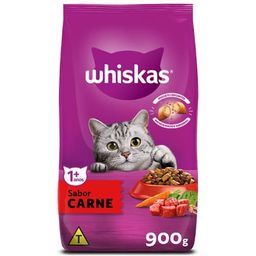 Ração para Gatos Adultos Sabor Carne Whiskas 900g