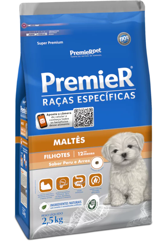 Premier Raças Específicas Maltês Filhotes 2,5kg